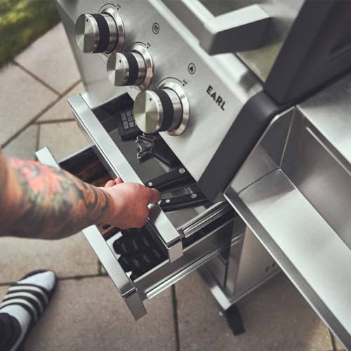 BURNHARD Big Earl 4-Brenner Gasgrill Edelstahl inkl. Heckbrenner, mit Edelstahl Grillrost & inkl. Abdeckhaube, Seitenkochfeld mit Infrarot Keramikbrenner – Bild 8