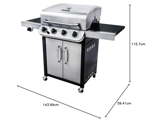 Char-Broil Convective 440S - 4 Brenner Gasgrill mit Seitenbrenner, Edelstahl – Bild 8