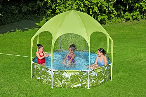 Bestway Steel Pro Frame Pool mit Sonnenschutzdach "Splash-in-Shade" ohne Pumpe Ø 244 x 51 cm, buntes Obst-Design, rund – Bild 2