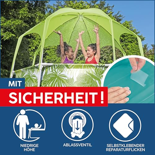 Bestway Steel Pro Frame Pool mit Sonnenschutzdach "Splash-in-Shade" ohne Pumpe Ø 244 x 51 cm, buntes Obst-Design, rund – Bild 7