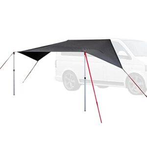 qeedo Motor Tarp Universal - für jedes Fahrzeug (3 Montage-Optionen) - UV-Schutz (UV80) Sonnensegel - inkl. Aufstellstangen, Saugnäpfe, Heringe und Abspannbänder - Für Camper, Campingbus, PKW