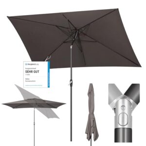 Sekey Aluminum Sonnenschirm 200 × 300 cm Sonnenschirm Balkon Sonnenschirm Rechteckig für Balkon Garten & Terrasse Sonnenschutz UV 50