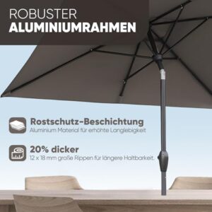 Alternative view of Sekey Aluminum Sonnenschirm 200 × 300 cm Sonnenschirm Balkon Sonnenschirm Rechteckig für Balkon Garten & Terrasse Sonnenschutz UV 50