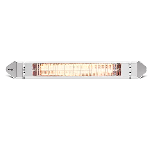 VASNER Teras 25 Basix – Elektrischer Terrassenstrahler mit 1 Heizstufe, 2500 Watt, Infrarot Heizstrahler für Outdoor, Infrarotstrahler Gastro/Terrasse, extern steuerbar (Weiß)