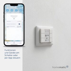 Alternative view of Homematic IP Smart Home Wandtaster – 6-fach, Wandschalter, sechs Tasten, Zubehör für Ihr Homematic IP Smart Home, universell einsetzbar, schaltet Aktoren und Thermostate, kabellos, 142308A0