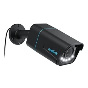 Reolink RLC-811A 4K PoE IP Kamera Outdoor mit Personen-/Autoerkennung, 5X optischer Zoom Überwachungskamera Aussen, Spotlight, Farbige Nachtsicht, Zwei-Wege-Audio, microSD Kartensteckplatz, Schwarz