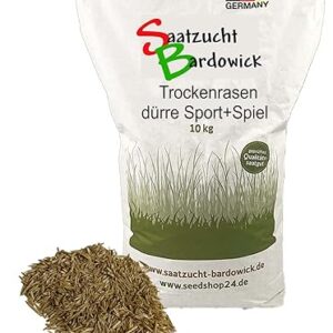 Sport Spielrasen strapazierfähig Gebrauchs - Rasenmischung für trockene Standorte dürreresistente 10kg für ca. 300 m² Sportrasen