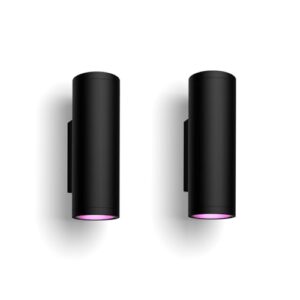 Philips Hue Appear White and Color Ambiance, Smart LED-Wandleuchte für den Außenbereich, dimmbar, bis zu 16 Mio. Farben, steuerbar via App, kompatibel mit Amazon Alexa (Echo, Echo Dot) 2er Pack