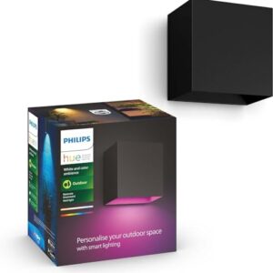 PHILIPS Hue White and Color Ambiance Außenwandleuchte Resonate, dimmbar, 16 Mio. Farben, steuerbar via App, kompatibel mit Amazon Alexa (Echo, Echo Dot)
