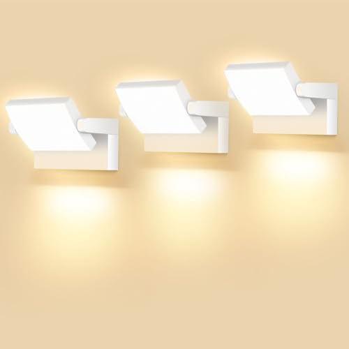 GXXG 3 Stück 40W LED Wandlampe Außen 4000 Lumen Modern Wandleuchten Aussen/Innen Warmweiß 3000K Außenwandleuchte weiß mit 350° Schwenkbar LED Panel Wasserdicht IP65