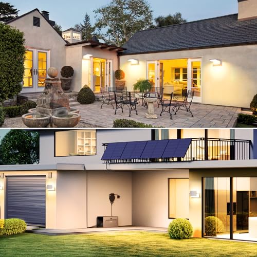 GXXG 3 Stück 40W LED Wandlampe Außen 4000 Lumen Modern Wandleuchten Aussen/Innen Warmweiß 3000K Außenwandleuchte weiß mit 350° Schwenkbar LED Panel Wasserdicht IP65 – Bild 5