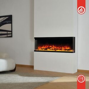 Alternative view of KAMINIO Elektrokamin LEA - Elektrischer 3-in-1 Kamin mit Panoramaview, Heizung, 3D-Flammeneffekt, 12 Flammenfarben, Fernbedienung (42 Zoll)