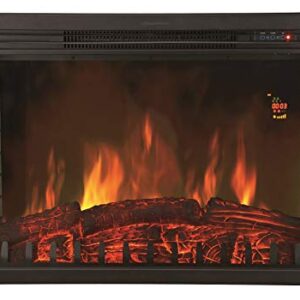 CHEMIN'ARTE Elektrokamin XL - Elektrischer 2 in 1 Stand- oder Einbaukamin -Flammeneffekt LED | Elektro Heizung 2000W | Kamin mit Fernbedienung, Startsteuerung, Thermostat | Schwarz - 76x23x54cm