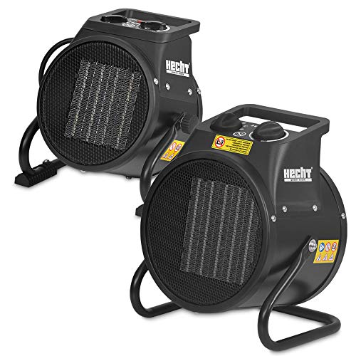 HECHT Keramik Heizstrahler (NEU) – Tragbare Heizer mit 2000W oder 3000 Watt – Thermostat – Überhitzungsschutz – allergikerfreundlich – leise – Elektroheizkörper für z.B. Wohnzimmer, Badezimmer, Büro