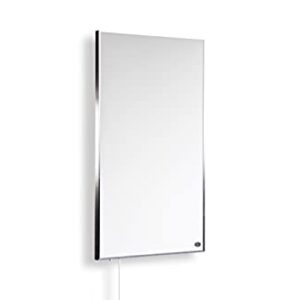 Könighaus - Infrarotheizung 600 Watt mit Ein- und Ausschalter - Thermostat 5 Jahre Garantie ✓ TÜV SÜD - Silberner Rahmen (600W)