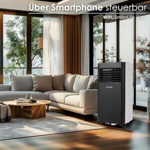Alternative view of Echos Klimaanlage 3in1 WIFI mobil Fensterabdichtung mit Abluftschlauch 24h Timer Fernbedienung 9000 BTU 3 Modi Aircooler Klimagerät mobile Klimaanlage Air Cooler Klima Anlage Air Conditioner