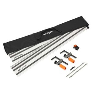 Evolution ST2800-G2 Führungsschiene Kreissägen Universal passend für die meisten Marken Makita, Metabo Bosch, Festool, 2,8m (2 x 1400 mm ) Selbstausrichtende Verbindungsschienen, Endanschlag-Zubehör