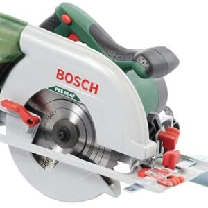 Bosch Kreissäge PKS 66 AF (Präzises Sägen in Holz, 1600 Watt; max. Schnitttiefe 66 mm; 3 tlg. Führungsschienenset)