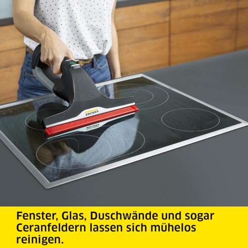 Kärcher Fenstersauger WV 6 Plus Multi Black Edition, extra lange Akkulaufzeit von 100 min, Sprühflasche mit Mikrofaserbezug, 3 farbige Ersatz-Abziehlippen, 20 ml Fensterreiniger-Konzentrat – Bild 4