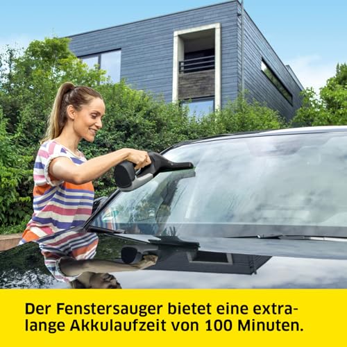 Kärcher Fenstersauger WV 6 Plus Multi Black Edition, extra lange Akkulaufzeit von 100 min, Sprühflasche mit Mikrofaserbezug, 3 farbige Ersatz-Abziehlippen, 20 ml Fensterreiniger-Konzentrat – Bild 5