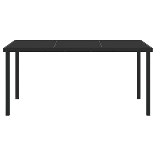 vidaXL Gartentisch Schwarz 160x80x73 cm Hartglas – Bild 6