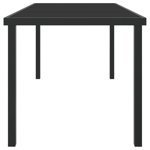 vidaXL Gartentisch Schwarz 160x80x73 cm Hartglas – Bild 7