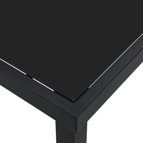 vidaXL Gartentisch Schwarz 160x80x73 cm Hartglas – Bild 9