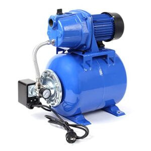 Wiltec Hauswasserwerk 600W 2800l/h Gartenpumpe mit Druckschalter und Manometer Wasserpumpe Druckkessel Druckbehälter Bewässerungspumpe Brauchwasserpumpe Regenwasserpumpe Wasserwerk