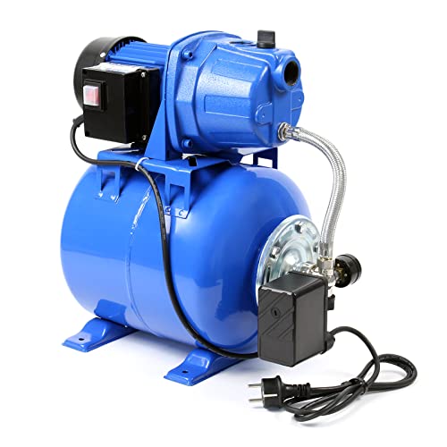 Wiltec Hauswasserwerk 600W 2800l/h Gartenpumpe mit Druckschalter und Manometer Wasserpumpe Druckkessel Druckbehälter Bewässerungspumpe Brauchwasserpumpe Regenwasserpumpe Wasserwerk – Bild 2