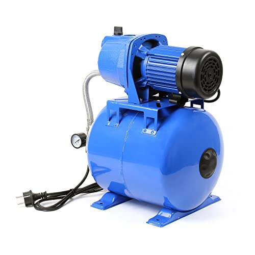Wiltec Hauswasserwerk 600W 2800l/h Gartenpumpe mit Druckschalter und Manometer Wasserpumpe Druckkessel Druckbehälter Bewässerungspumpe Brauchwasserpumpe Regenwasserpumpe Wasserwerk – Bild 3