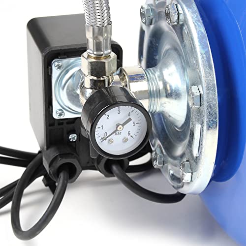 Wiltec Hauswasserwerk 600W 2800l/h Gartenpumpe mit Druckschalter und Manometer Wasserpumpe Druckkessel Druckbehälter Bewässerungspumpe Brauchwasserpumpe Regenwasserpumpe Wasserwerk – Bild 7