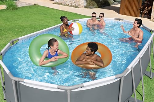 Bestway Power Steel Frame Pool Komplett-Set mit Filterpumpe 488 x 305 x 107 cm, grau, oval – Bild 8