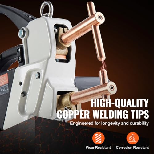 VEVOR Tragbares Punktschweißgerät, 4/25-Zoll-Punktschweißgerät mit 9,2 KVA Eingangsleistung, Handgeführtes Punktschweißgerät mit Schweißspitze für Bleche für Kohlenstoffstahl, Edelstahl, Aluminiumblec – Bild 4