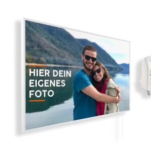 Könighaus Eigenes Bild & Foto Infrarot Heizung mit TÜV SÜD & 5 Jahren Garantie - Made in Germany (Lade DEIN eigenes Motiv hoch und mach dir ein Einzelstück) (800W-Weißer Rahmen) - inkl. Thermostat