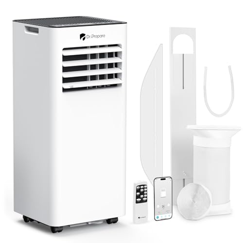DR.PREPARE Mobiles Klimagerät 7000 BTU mit APP, 4 in 1 Mobile Klimaanlage Tragbare Kühlung, Luftentfeuchter, Ventilator & Schlafmodus mit Fernbedienung, kühlt bis zu 20 m², 1-24H Timer