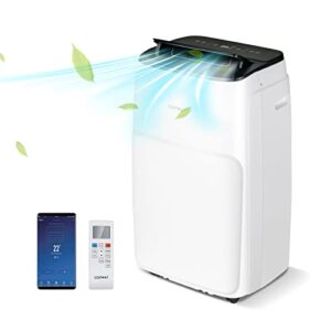 COSTWAY mobile Klimaanlage mit Abluftschlauch 14000 BTU, für Raum bis 135 m³, 5 in 1 Klimagerät zum Kühlen & Heizen & Entfeuchten & Ventilieren & Schlafmodus, APP/Fernsteuern, Automatisches Abtauen