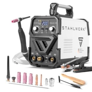 STAHLWERK Schweißgerät 2 in 1 Kombi DC WIG 200 ST IGBT - WIG MMA, 200 Ampere, HF-Zündung, Hotstart, Anti-Stick, für Stahl, Edelstahl, Kupfer, Messing, kein Aluminium