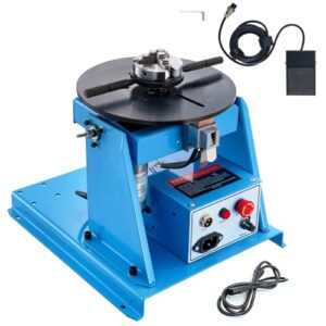 VEVOR Schweißdrehtisch 20 W Schweißpositionierer 1-12 U/min Manipulator 10 kg(Horizontal)/5 kg(vertikal) Drehtisch 0–90° Neigungswinkel K01-63 Dreibackenfutter zum Schneiden, Schleifen, Montieren