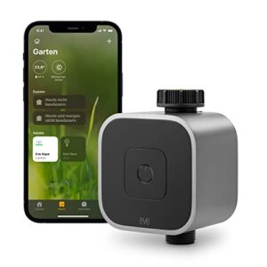 Eve Aqua (Apple Home): Smarte Bewässerungssteuerung per App oder Siri - auch von unterwegs, Garten/Balkon automatisch gießen, geeignet für Mehrfachverteiler, einfache Bedienung, Thread, Keine Bridge
