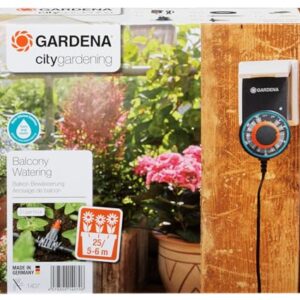Gardena city gardening Balkon Bewässerung: Vollautomatisches Blumenkastenbewässerungs-Set, für bis zu 6 m Balkonkästen, 13 Programme (1407-20)