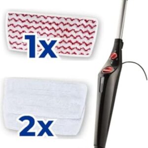 Vileda Steam Plus XXL Dampfreiniger | Hygienischer Bodenreiniger mit PowerPad und 2 Mikrofaserbezügen - Für große Flächen, Fliesen, Laminat & Parkett | Aufheizzeit: 15 Sekunden | Eco-Verpackung