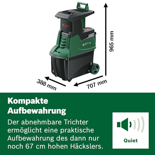 Bosch Turbinenhäcksler AXT 25 TC (2.500 W; geeignet für Holz und harte Gartenabfälle; integrierte Fangbox 53 l; in Karton) – Bild 5
