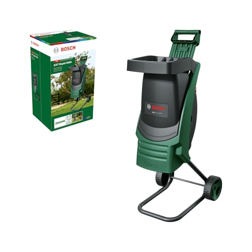 Bosch AXT Rapid 2000 Häcksler (zum leistungsstarken Häckseln von Gartenabfällen; kraftvoller 2000-W-Motor)