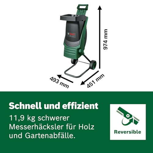 Bosch AXT Rapid 2000 Häcksler (zum leistungsstarken Häckseln von Gartenabfällen; kraftvoller 2000-W-Motor) – Bild 5