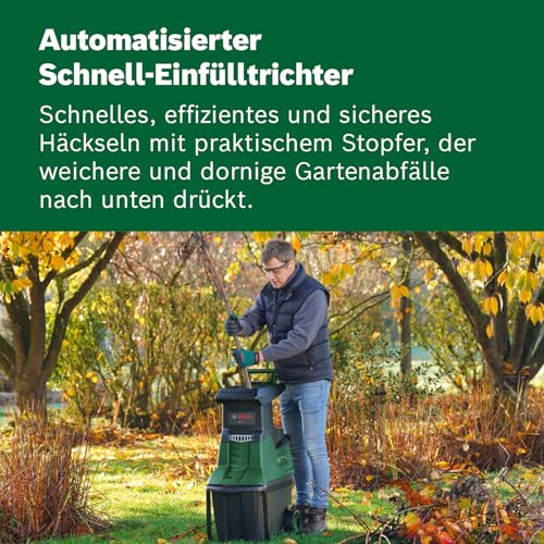 Bosch Turbinenhäcksler AXT 25 TC (2.500 W; geeignet für Holz und harte Gartenabfälle; inklusive Gartenhandschuhe; integrierte Fangbox 53 l; in Karton) – Amazon Edition – Bild 3