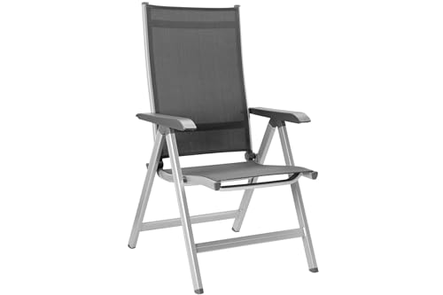 Kettler Basic Plus Advantage Gartenstuhl-Hochlehner verstellbar - einfach zusammenklappbar - praktischer Klappstuhl - Aluminium & robuster Kunststoff - wetterfeste Gartenmöbel – silber/anthrazit – Bild 10