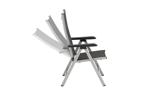 Kettler Basic Plus Advantage Gartenstuhl-Hochlehner verstellbar - einfach zusammenklappbar - praktischer Klappstuhl - Aluminium & robuster Kunststoff - wetterfeste Gartenmöbel – silber/anthrazit – Bild 7