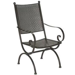 MBM 156123 Sessel Romeo Elegance hoch, 58 x 68 x 101 cm, Eisengestell marone, Flächenfarbe marone antik
