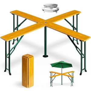 Deuba® Stehtisch Quattro XXL Hoch Klappbar Bierzeltgarnitur Outdoor Indoor Hochtisch Klapptisch Bistrotisch Bartisch Biertisch Gartentisch Garten Holz