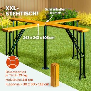 Alternative view of Deuba® Stehtisch Quattro XXL Hoch Klappbar Bierzeltgarnitur Outdoor Indoor Hochtisch Klapptisch Bistrotisch Bartisch Biertisch Gartentisch Garten Holz